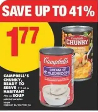 No Frills Campbell's chunky, ready to serve or habitant soup offer