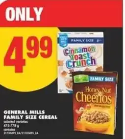 No Frills General mills family size cereal offer