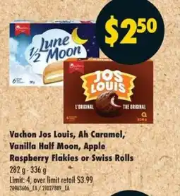 No Frills Vachon Jos Louis, Ah Caramel, Vanilla Half Moon, Apple Raspberry Flakies or Swiss Rolls offer