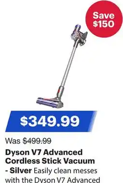 Best Buy Dyson V7 Advanced Cordless Stick Vacuum - Silver offer