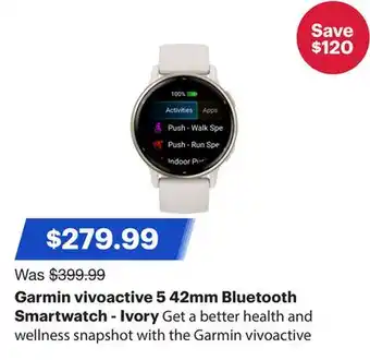 Best Buy Garmin vivoactive 5 42mm Bluetooth Smartwatch - Ivory offer