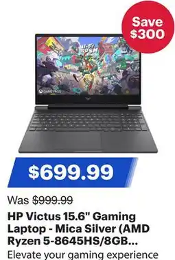 Best Buy HP Victus 15.6 Gaming Laptop - Mica Silver (AMD Ryzen 5-8645HS/8GB RAM/512GB SSD/GeForce RTX 2050) offer