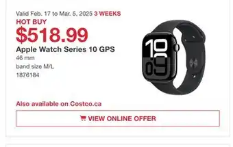 Costco Apple Watch Series 10 GPS offer