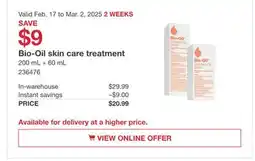 Costco Bio-Oil skin care treatment offer