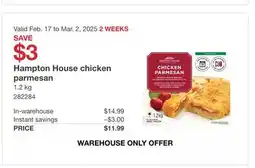 Costco Hampton House chicken parmesan offer