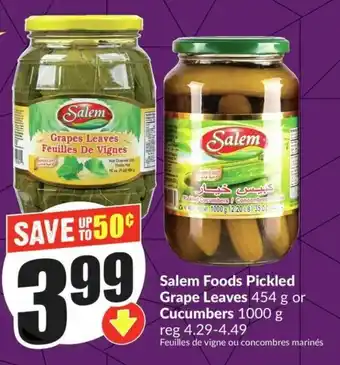 FreshCo Salem Foods Pickled Grape Leaves or Cucumbers offer