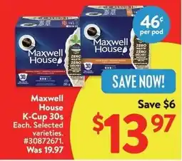 Walmart Maxwell House K-Cup offer