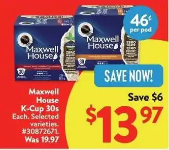 Walmart Maxwell House K-Cup offer