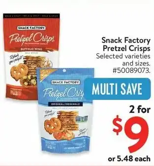 Walmart Snack Factory Pretzel Crisps offer