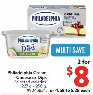 Walmart Philadelphia Cream Cheese or Dips offer