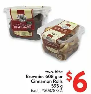 Walmart two-bite Brownies or Cinnamon Rolls offer