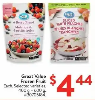 Walmart Great Value Frozen Fruit offer