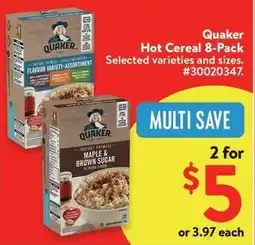 Walmart Quaker Hot Cereal offer