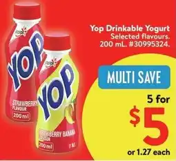 Walmart Yop Drinkable Yogurt offer