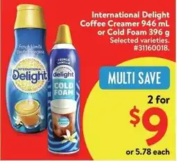 Walmart International Delight Coffee Creamer offer