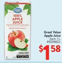 Walmart Great Value Apple Juice offer