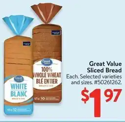 Walmart Great Value Sliced Bread offer