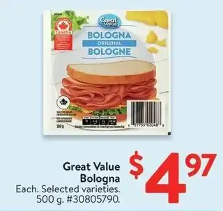 Walmart Great Value Bologna offer