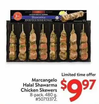 Walmart Marcangelo Halal Shawarma Chicken Skewers offer