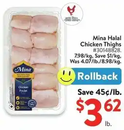 Walmart Mina Halal Chicken Thighs offer