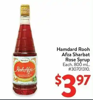 Walmart Hamdard Rooh Afza Sharbat Rose Syrup offer