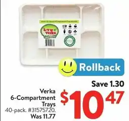 Walmart Verka 6-Compartment Trays offer