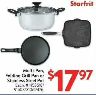 Walmart Multi-Pan, Folding Grill Pan or Stainless Steel Pot offer