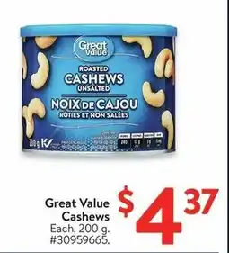 Walmart Great Value Cashews offer