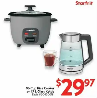 Walmart 10-Cup Rice Cooker or 1.7 L Glass Kettle offer