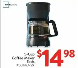 Walmart 5-Cup Coffee Maker offer