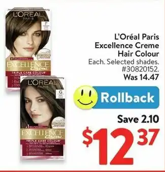 Walmart L'Oréal Paris Excellence Creme Hair Colour offer