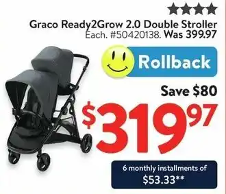 Walmart Graco Ready2Grow 2.0 Double Stroller offer