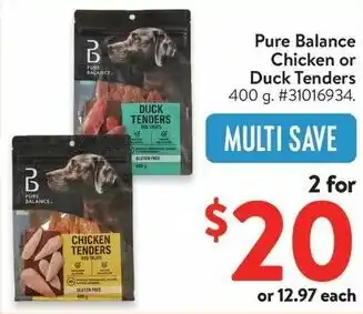 Walmart Pure Balance Chicken or Duck Tenders offer