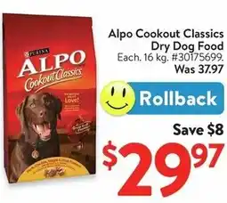 Walmart Alpo Cookout Classics Dry Dog Food offer