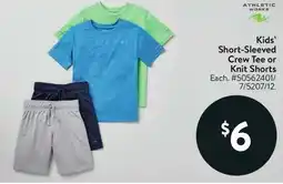 Walmart Kids' Short-Sleeved Crew Tee or Knit Shorts offer