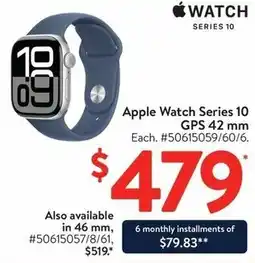 Walmart Apple Watch Series 10 GPS 42 mm offer