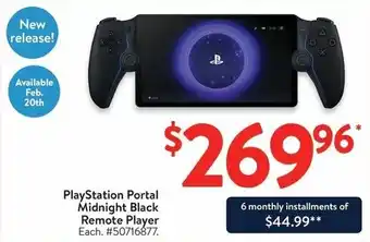 Walmart PlayStation Portal Midnight Black Remote Player offer