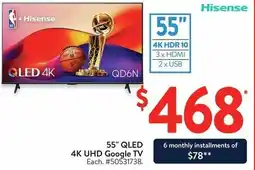 Walmart Hisense 55" QLED 4K UHD Google TV offer