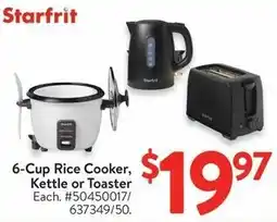 Walmart Starfit 6-Cup Rice Cooker, Kettle or Toaster offer