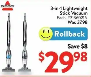 Walmart 3-in-1 Lightweight Stick Vacuum offer