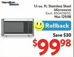 Walmart 1.1-cu. ft. Stainless Steel Microwave offer