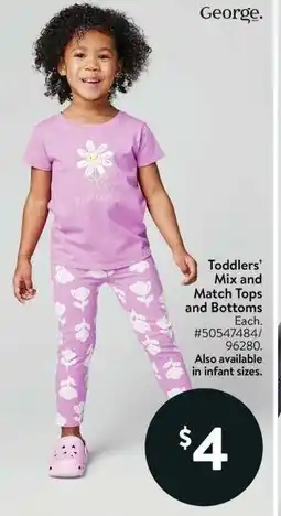 Walmart George Toddlers' Mix and Match Tops and Bottoms offer