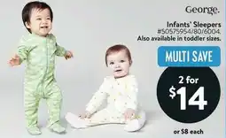 Walmart George Infants' Sleepers offer