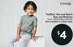 Walmart George Toddlers' Mix and Match Tops and Bottoms offer