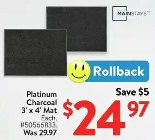 Walmart Platinum Charcoal 3' x 4' Mat offer