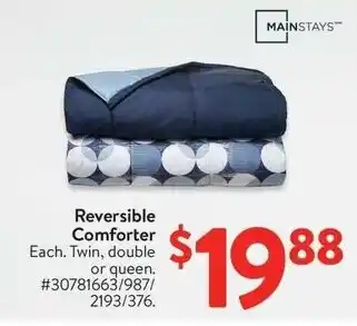 Walmart Reversible Comforter offer