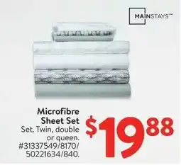 Walmart Microfibre Sheet Set Set offer