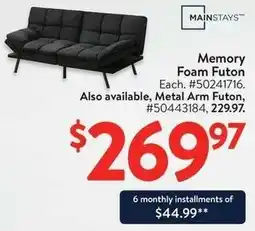 Walmart Memory Foam Futon offer