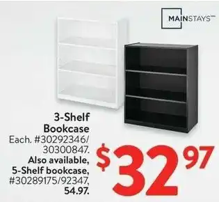 Walmart 3-Shelf Bookcase offer