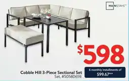 Walmart Cobble Hill 3-Piece Sectional Set offer